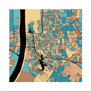 Baton Rouge Map Pattern in Mid Century Pastel Posters and Art